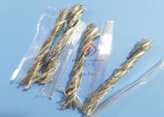 Cement Reinforcement Hybrid Bundle Pp Fiber , 54mm Length Polypropylene Fiber