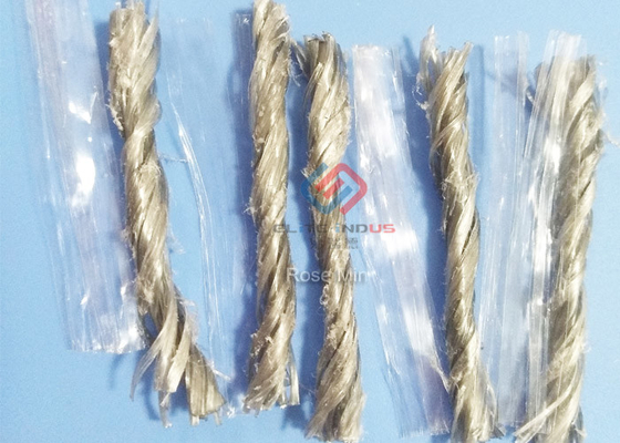 Cement Reinforcement Hybrid Bundle Pp Fiber , 54mm Length Polypropylene Fiber